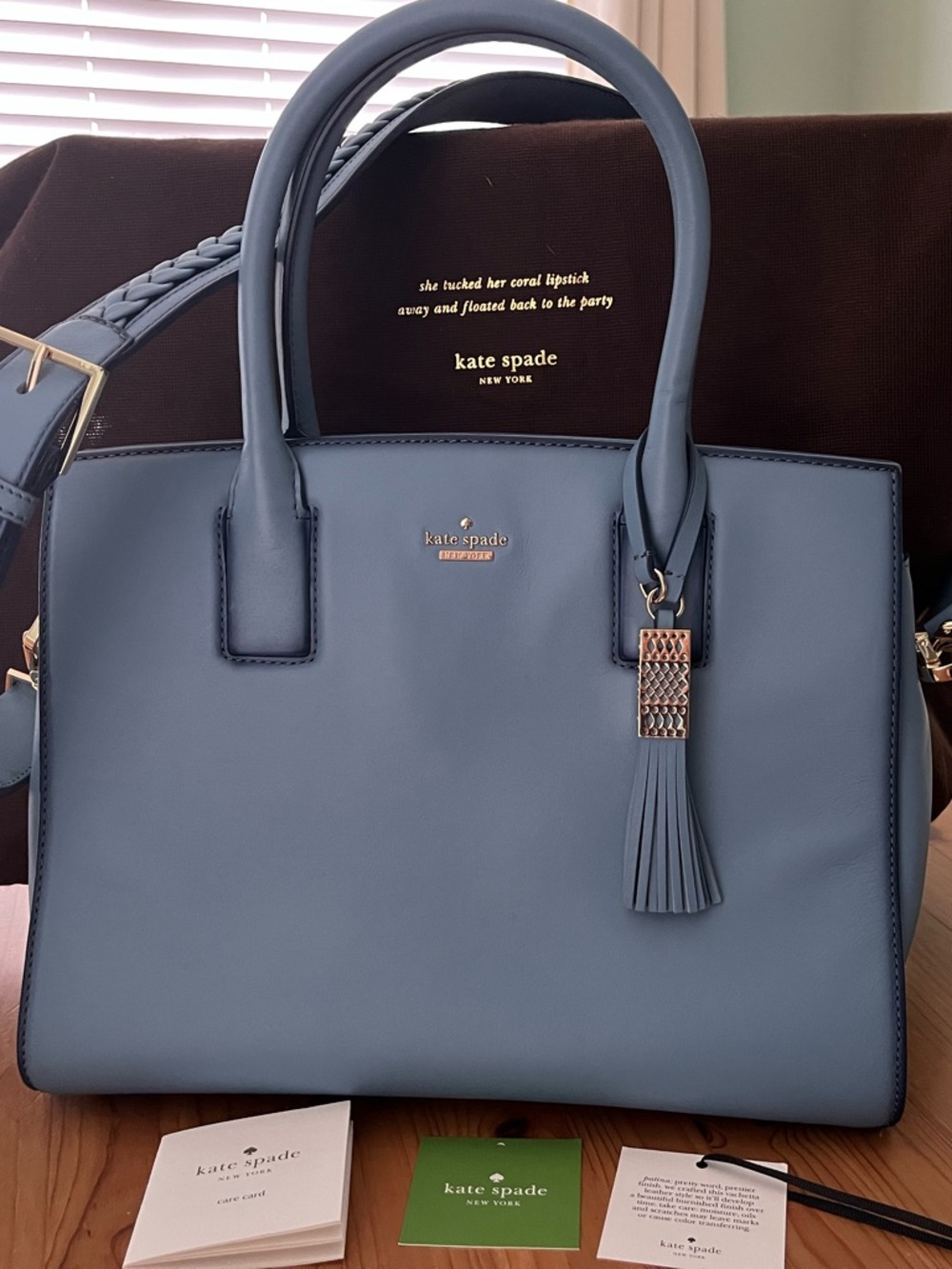 Kate Spade Ridley Street Blanca Satchel in Blue Wash